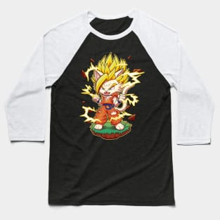 Super hero fighter anime cat Baseball T-Shirt
